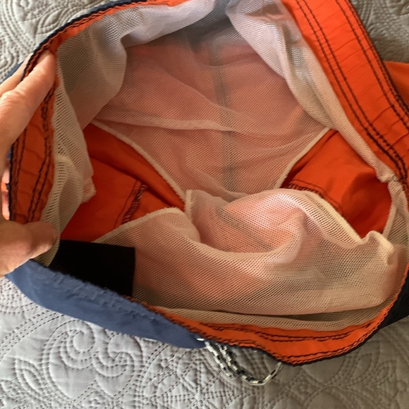 Men's Orange and Navy Swim Shorts, size M - Picture 6 of 8